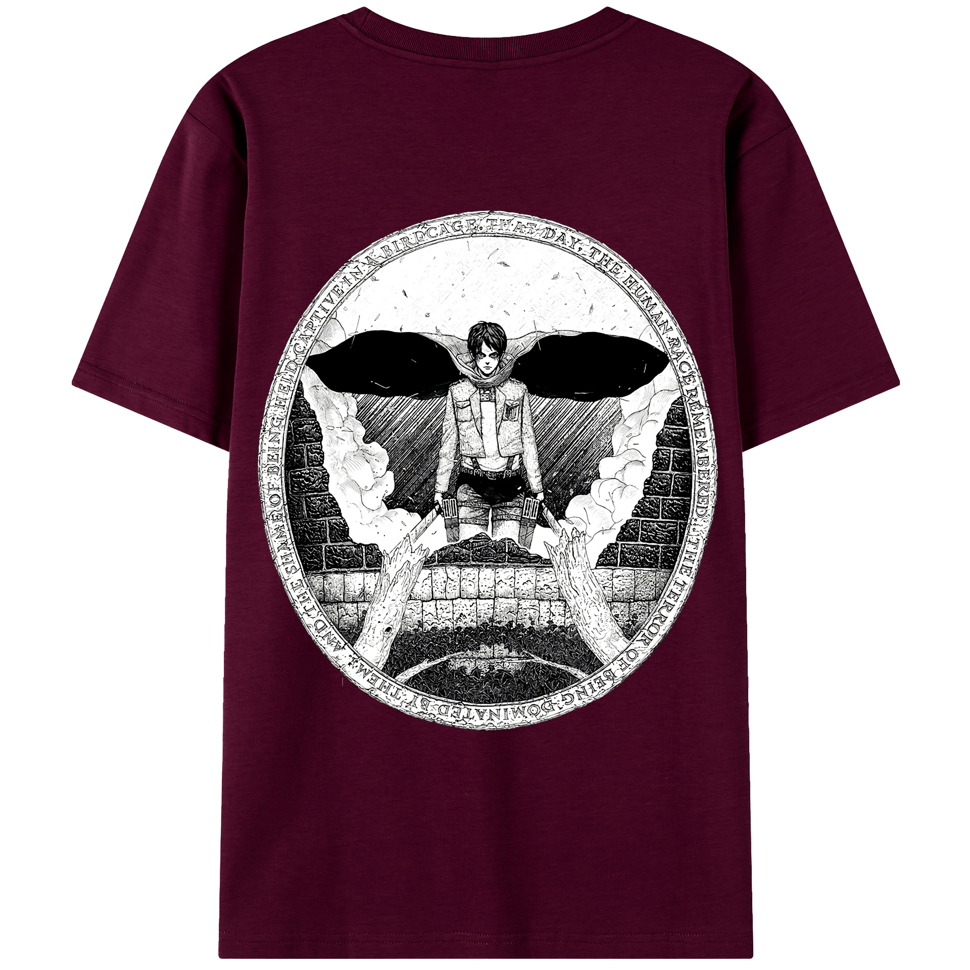 （画像用） 進撃の巨人 エレン･イェーガー Attack on Titan Eren Jäger レディース半袖Tシャツ(バックプリント)
